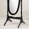 Roundhill Furniture Traditional Queen Anna Style Wood Floor Cheval Mirror, Black view 3