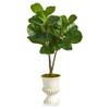 3ft. Fiddle Leaf Fig Artificial Tree in White Urn view 1