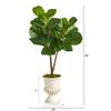 3ft. Fiddle Leaf Fig Artificial Tree in White Urn view 2