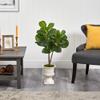3ft. Fiddle Leaf Fig Artificial Tree in White Urn view 3
