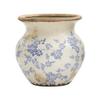 7in. Tuscan Ceramic Blue Scroll Urn Vase view 1