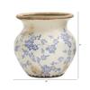 7in. Tuscan Ceramic Blue Scroll Urn Vase view 2