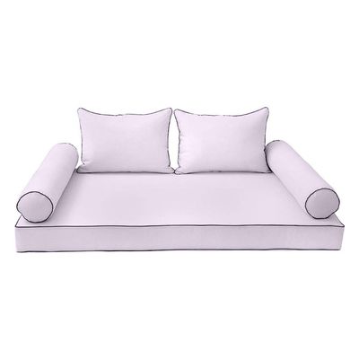 DBM IMPORTS *Cover ONLY*-S4 Outdoor Daybed Mattress Bolster Cushion Contrast Pipe Full-AD107
