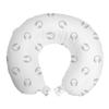 Ambesonne Music Travel Pillow Neck Rest, Headphones Illustration Modern Audio Melody Earphones Sound Stereo Theme Drawing, Memory Foam Traveling Accessory for Airplane and Car, 12", Grey White view 1