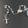 12pcs Rosary in Glass Bottle Beaded Necklace w/Crucifix Cross Charm w/Orgazna Bag Baptism/Christiening Favors Recuerdos de Bautizo(Blue) view 3