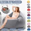 WXFN Classic Lazy Lounger Chair Bean Bag Covers (Without Filler) Made of Fine Cotton Linen Fabric with Side Pockets and Hidden Zip,Purple,XL view 3