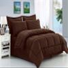 8Pcs Comforter Bedding Collection 100% Cotton 500 GSM Bed in A Bag 1Comforter,1Fitted Sheet 15''DP,1Flat Sheet,2Pillow Shams,2Pillow Cases,1Pleated Bed Skirt 15''Drop,Cal-King/Brown Stripe view 1