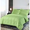8Pcs Comforter Bedding Collection 100% Cotton 500 GSM Bed in A Bag 1Comforter,1Fitted Sheet 15''DP,1Flat Sheet,2Pillow Shams,2Pillow Cases,1Pleated Bed Skirt 15''Drop,Full/Sage Stripe view 1