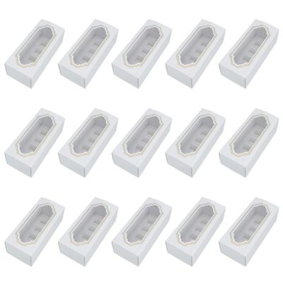 Cabilock 15pcs Macaron Box with Clear Window Macarons Capacity Sturdy Dessert Packaging for Bakery Treats for Gifting and Special Occasions