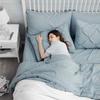 8Pcs Pinch Pleated Comforter Bedding Collection 100% Cotton 500 GSM in A Bag 1Comforter,1Fitted Sheet 15''DP,1Flat Sheet,2Pillow Shams,2Pillow Cases,1Pleated Bed Skirt 15'',Cal-King/Pinch Light Blue view 4
