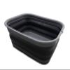 SAMMART 12L (3.17 Gallon) Collapsible Tub - Foldable Dish Tub - Portable Washing Basin - Space Saving Plastic Washtub (1, Grey/Black) view 1