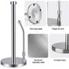 Kitchen Roll Holder, Free Standing Stainless Steel Paper Towel Holder Vertical Design with Spring Metal Pole Stand One-Handed Operation Paper Towel Dispenser view 2