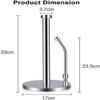 Kitchen Roll Holder, Free Standing Stainless Steel Paper Towel Holder Vertical Design with Spring Metal Pole Stand One-Handed Operation Paper Towel Dispenser view 3