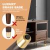 ALAMHI Mid-Century Modern Couch Legs - Set of 4, 6 Inch Brown Round Tapered with Brass Base for Cabinets, Coffee Table, Ottoman, Sofa, Loveseat, Armchair view 4