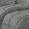 8Pcs Comforter Bedding Collection 100% Cotton 500 GSM Bed in A Bag 1Comforter,1Fitted Sheet 15''DP,1Flat Sheet,2Pillow Shams,2Pillow Cases,1Pleated Bed Skirt 15''Drop,King/Gray Stripe view 2