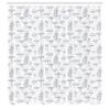 Ambesonne Mushroom Shower Curtain, Monochrome Digital Pencil Drawing Magic Garden Produce Sketch Illustration Print, Cloth Fabric Bathroom Decor Set with Hooks, 69" W x 75" L, Dark Petrol view 2