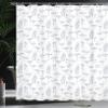 Ambesonne Mushroom Shower Curtain, Monochrome Digital Pencil Drawing Magic Garden Produce Sketch Illustration Print, Cloth Fabric Bathroom Decor Set with Hooks, 69" W x 75" L, Dark Petrol view 3