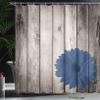 Ambesonne Rustic Shower Curtain, Flower Red Dahlia on Foreground of Murky Featured Dated Wooden Board Retro Art Print, Cloth Fabric Bathroom Decor Set with Hooks, 69" W x 84" L, Royal Blue view 3