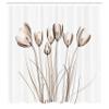 Ambesonne Flower Shower Curtain, X-ray Image of Tulips Solarized Effect Nature Inspired Illustration, Cloth Fabric Bathroom Decor Set with Hooks, 69" W x 75" L, Dark Taupe view 2
