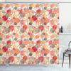 Ambesonne Abstract Shower Curtain, Hand Drawn Sketchy Geometrical Retro Modern Circles Image Illustration, Cloth Fabric Bathroom Decor Set with Hooks, 69" W x 75" L, Dark Magenta view 1