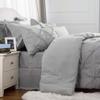 8Pcs Pinch Pleated Comforter Bedding Collection 100% Cotton 500 GSM in A Bag 1Comforter,1Fitted Sheet 15''DP,1Flat Sheet,2Pillow Shams,2Pillow Cases,1Pleated Bed Skirt 15''Drop,Twin XL/Pinch Gray view 3