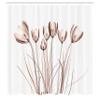 Ambesonne Flower Shower Curtain, X-ray Image of Tulips Solarized Effect Nature Inspired Illustration, Cloth Fabric Bathroom Decor Set with Hooks, 69" W x 75" L, Pale Chocolate view 2
