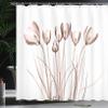 Ambesonne Flower Shower Curtain, X-ray Image of Tulips Solarized Effect Nature Inspired Illustration, Cloth Fabric Bathroom Decor Set with Hooks, 69" W x 75" L, Pale Chocolate view 3