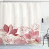 Ambesonne Flower Shower Curtain, Retro Floral Background Hibiscus Silhouettes Dramatic Romantic Nature Art, Cloth Fabric Bathroom Decor Set with Hooks, 69" W x 75" L, Dried Pink Rose view 1