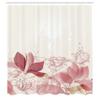 Ambesonne Flower Shower Curtain, Retro Floral Background Hibiscus Silhouettes Dramatic Romantic Nature Art, Cloth Fabric Bathroom Decor Set with Hooks, 69" W x 75" L, Dried Pink Rose view 2