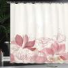 Ambesonne Flower Shower Curtain, Retro Floral Background Hibiscus Silhouettes Dramatic Romantic Nature Art, Cloth Fabric Bathroom Decor Set with Hooks, 69" W x 75" L, Dried Pink Rose view 3