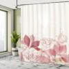 Ambesonne Flower Shower Curtain, Retro Floral Background Hibiscus Silhouettes Dramatic Romantic Nature Art, Cloth Fabric Bathroom Decor Set with Hooks, 69" W x 75" L, Dried Pink Rose view 4