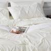 8Pcs Pinch Pleated Comforter Bedding Collection 100% Cotton 500 GSM in A Bag 1Comforter,1Fitted Sheet 15''DP,1Flat Sheet,2Pillow Shams,2Pillow Cases,1Pleated Bed Skirt 15''Drop,Twin XL/Pinch Ivory view 3