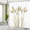 Ambesonne Flower Shower Curtain, X-ray Image of Tulips Solarized Effect Nature Inspired Illustration, Cloth Fabric Bathroom Decor Set with Hooks, 69" W x 75" L, Pale Yellow view 4