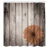 Ambesonne Rustic Shower Curtain, Flower Red Dahlia on Foreground of Murky Featured Dated Wooden Board Retro Art Print, Cloth Fabric Bathroom Decor Set with Hooks, 69" W x 75" L, Almond view 2
