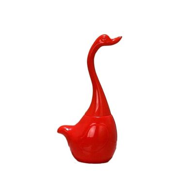 qiuqiu Bathroom Toilet Bowl Brush and Holders Set,Toilet Brush with Long Handle Full-Closed and Ceramic Base, Bathroom Cleaning Brush-Red