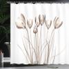 Ambesonne Flower Shower Curtain, X-ray Image of Tulips Solarized Effect Nature Inspired Illustration, Cloth Fabric Bathroom Decor Set with Hooks, 69" W x 70" L, Dark Taupe view 3