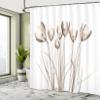 Ambesonne Flower Shower Curtain, X-ray Image of Tulips Solarized Effect Nature Inspired Illustration, Cloth Fabric Bathroom Decor Set with Hooks, 69" W x 70" L, Dark Taupe view 4