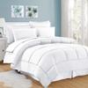8Pcs Comforter Bedding Collection 100% Cotton 500 GSM Bed in A Bag 1Comforter,1Fitted Sheet 15''DP,1Flat Sheet,2Pillow Shams,2Pillow Cases,1Pleated Bed Skirt 15''Drop,Cal-King/White Stripe view 1