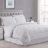 8Pcs Comforter Bedding Collection 100% Cotton 500 GSM Bed in A Bag 1Comforter,1Fitted Sheet 15''DP,1Flat Sheet,2Pillow Shams,2Pillow Cases,1Pleated Bed Skirt 15''Drop,Cal-King/White Stripe view 3