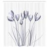 Ambesonne Flower Shower Curtain, X-ray Image of Tulips Solarized Effect Nature Inspired Illustration, Cloth Fabric Bathroom Decor Set with Hooks, 69" W x 75" L, Purpleblue view 2