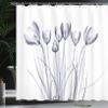 Ambesonne Flower Shower Curtain, X-ray Image of Tulips Solarized Effect Nature Inspired Illustration, Cloth Fabric Bathroom Decor Set with Hooks, 69" W x 75" L, Purpleblue view 3