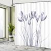 Ambesonne Flower Shower Curtain, X-ray Image of Tulips Solarized Effect Nature Inspired Illustration, Cloth Fabric Bathroom Decor Set with Hooks, 69" W x 75" L, Purpleblue view 4