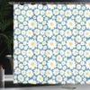 Ambesonne Floral Shower Curtain, Pastel Cartoon Like Flowers Daisies Spring Time Season Artwork Print, Cloth Fabric Bathroom Decor Set with Hooks, 69" W x 70" L, Sea Aqua Blue view 3