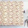 Ambesonne Floral Shower Curtain, Pastel Cartoon Like Flowers Daisies Spring Time Season Artwork Print, Cloth Fabric Bathroom Decor Set with Hooks, 69" W x 75" L, Cinnamon White view 1