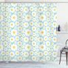 Ambesonne Floral Shower Curtain, Pastel Cartoon Like Flowers Daisies Spring Time Season Artwork Print, Cloth Fabric Bathroom Decor Set with Hooks, 69" W x 70" L, Pale Blue view 1