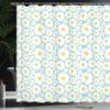 Ambesonne Floral Shower Curtain, Pastel Cartoon Like Flowers Daisies Spring Time Season Artwork Print, Cloth Fabric Bathroom Decor Set with Hooks, 69" W x 70" L, Pale Blue view 3
