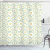 Ambesonne Floral Shower Curtain, Pastel Cartoon Like Flowers Daisies Spring Time Season Artwork Print, Cloth Fabric Bathroom Decor Set with Hooks, 69" W x 70" L, Pale Sage view 1