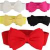 Andongnywell Women Belt Fashion Bowknot Design Waist Belt Chic Elastic Stretch Waist Cinch Bows Waistband Waist Strap (Black,One Size) view 4