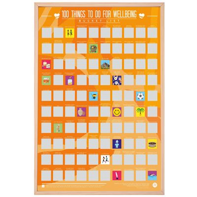 Gift Republic 100 Things to Do for Wellbeing Scratch Off Bucket List Poster