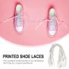 VALICLUD 4 Pairs Flat Shoelaces Flower Pattern Shoes Strings Wide Shoelaces for Skate Boots Sport 140cm view 2
